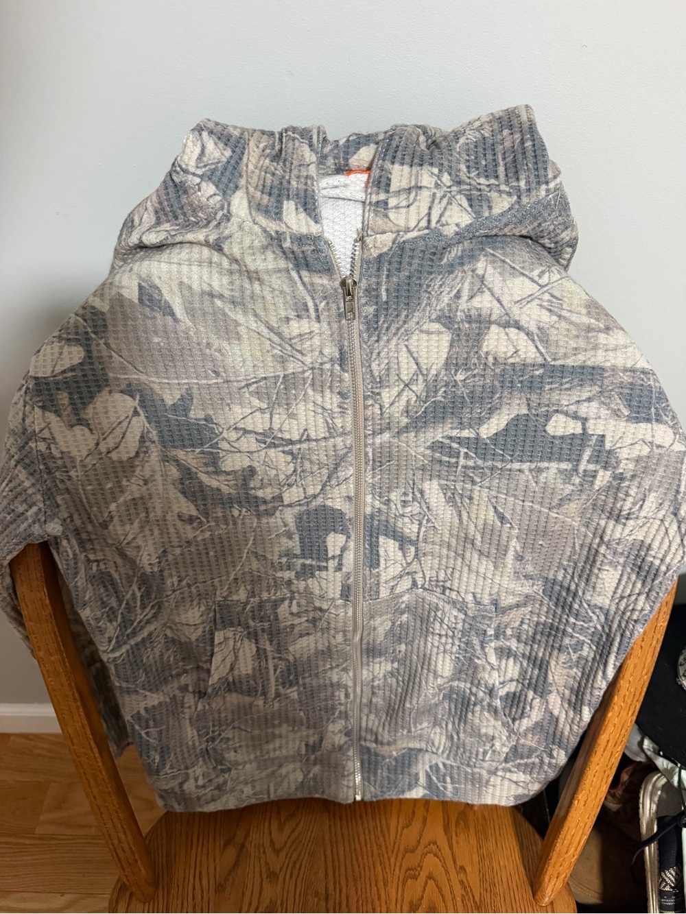 T.J.Maxx Men’s Zip-Up Hoodie in Gray and Cream Camo